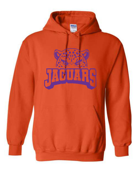 *Purple and Orange Jaguars Head Hoodies