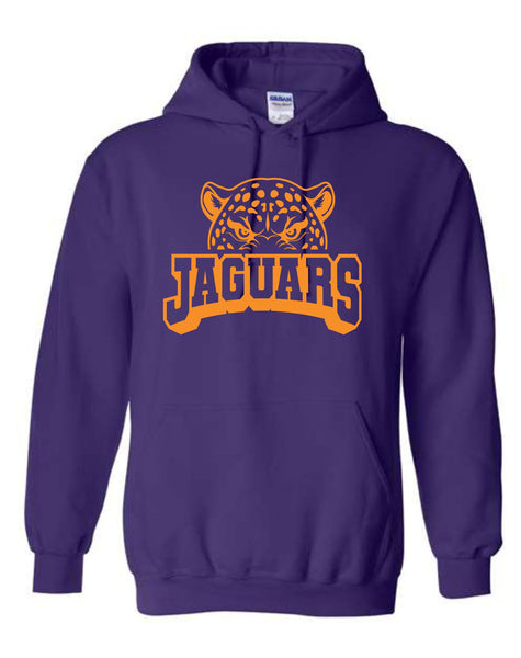 *Purple and Orange Jaguars Head Hoodies