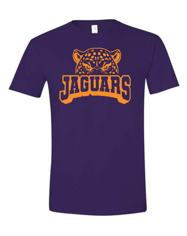 *William Ellis Orange and Purple Jaguar Head T-shirt*