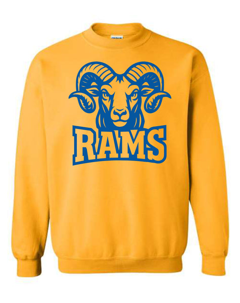 Mocksville Rams Head Crewneck Adult and Youth